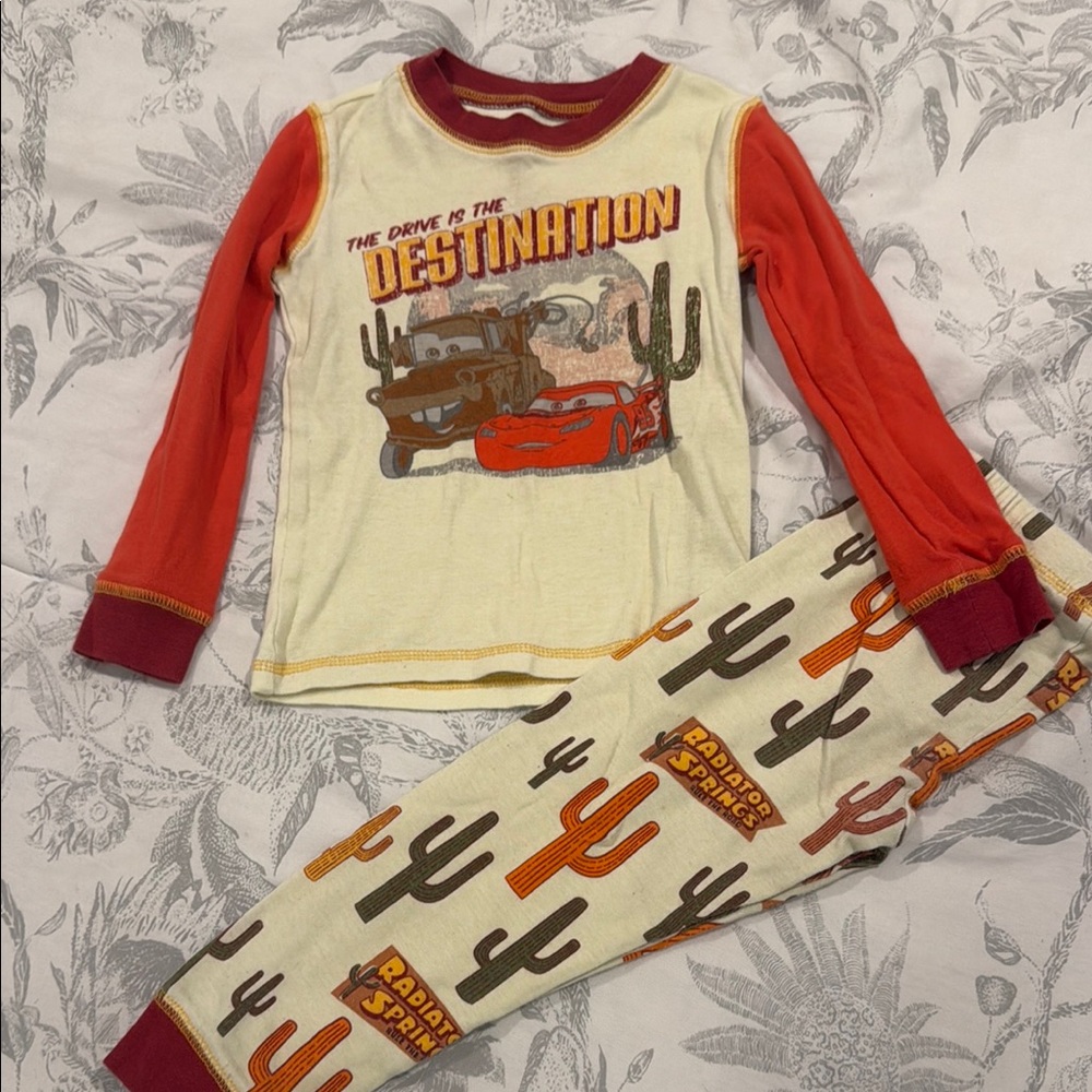 Kids Cars Pajama Set with Red Sleeves